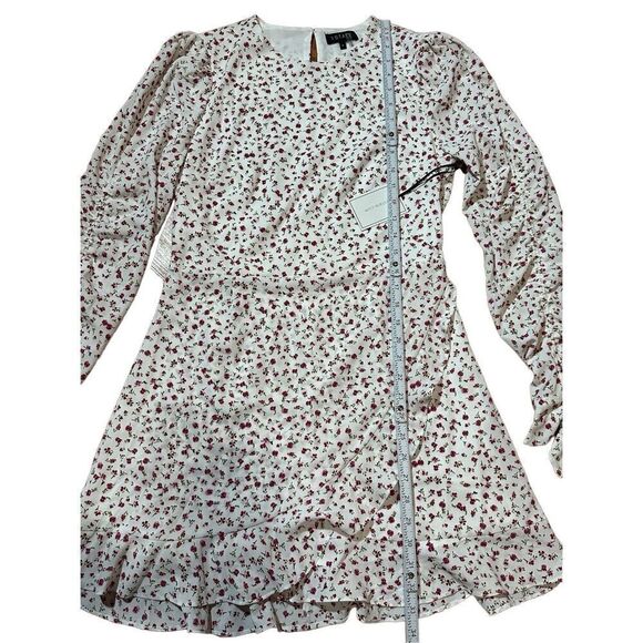 1. State Long Sleeve Floral Ruffle Mini Dress White and Red Size 8 - Picture 9 of 14